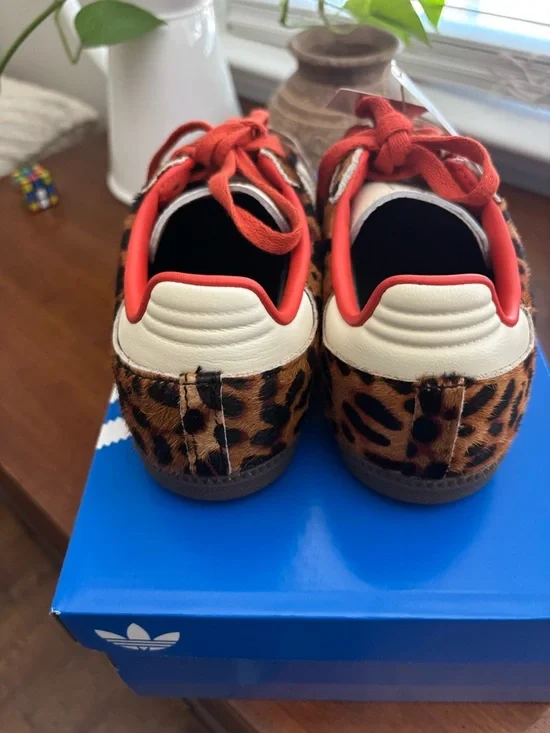 adidas Samba OG W Leopard Print Sneakers with Red Accents - Picture 5 of 5